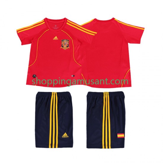 Maillot de Foot Espagne Rétro Enfant Domicile 2008 Manche Courte