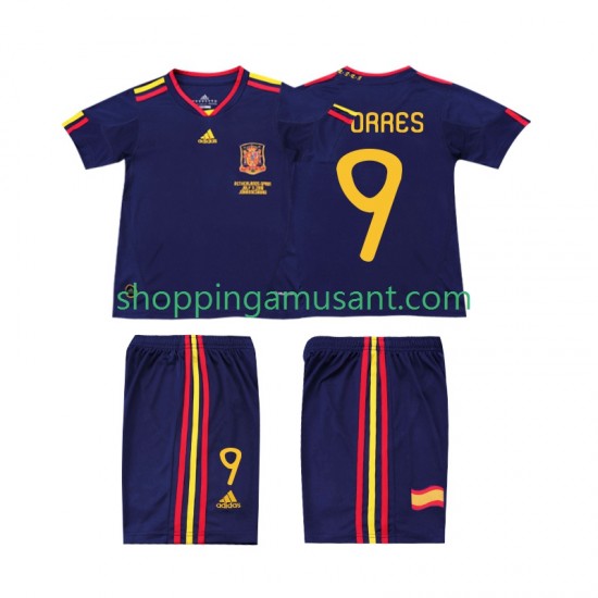 Maillot de Foot Espagne TORRES 9 Rétro Enfant Extérieur 2010 Manche Courte