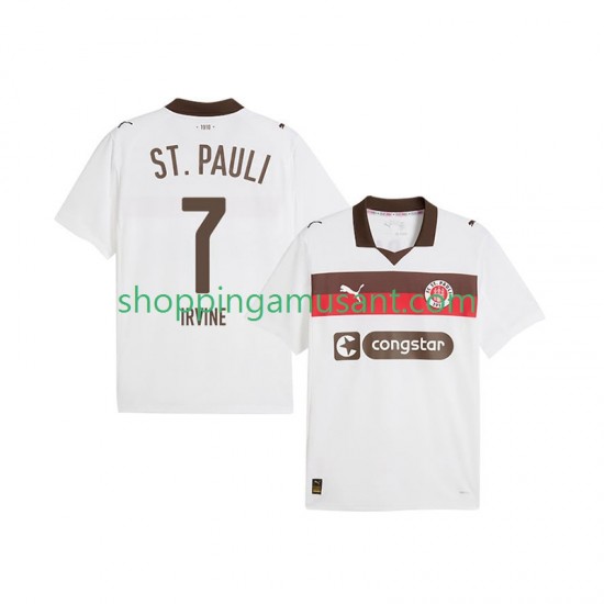Maillot de Foot St. Pauli Jackson Irvine 7 Homme Extérieur 2025-2026 Manche Courte