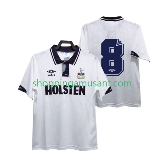 Maillot de Foot Tottenham Hotspur 8 1991 1993 Rétro Homme Domicile Manche Courte