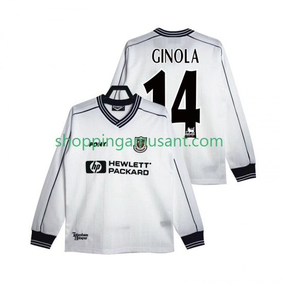 Maillot de Foot Tottenham Hotspur GINOLA 14 1997 Rétro Homme Domicile 1999 Manche Longue