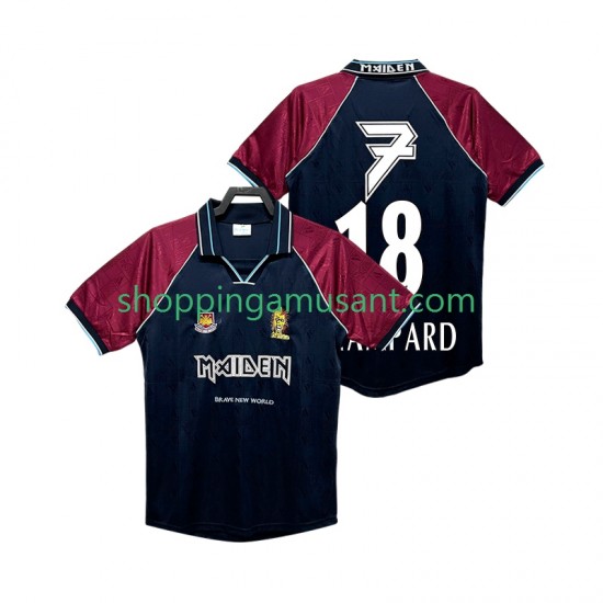 Maillot de Foot West Ham United LAMPARD 18 Iron Maiden Rétro Homme Domicile 1999 Manche Courte