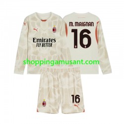 Maillot de Foot AC Milan Mike Maignan 16 Gardien Enfant Neutre 2024-2025 Manche Longue