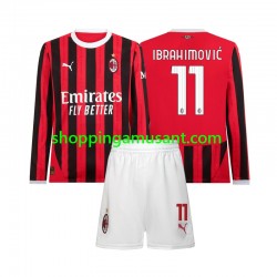 Maillot de Foot AC Milan Ibrahimović 11 Enfant Domicile 2024-2025 Manche Longue