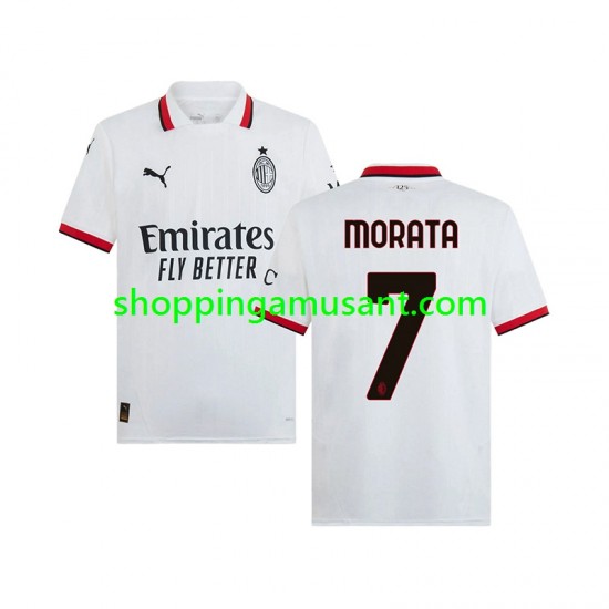 Maillot de Foot AC Milan Morata 7 Homme Extérieur 2024-2025 Manche Courte