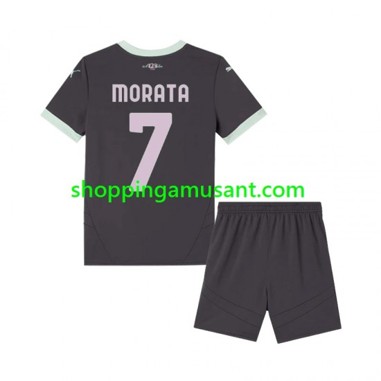 Maillot de Foot AC Milan Morata 7 Enfant Neutre 2024-2025 Manche Courte