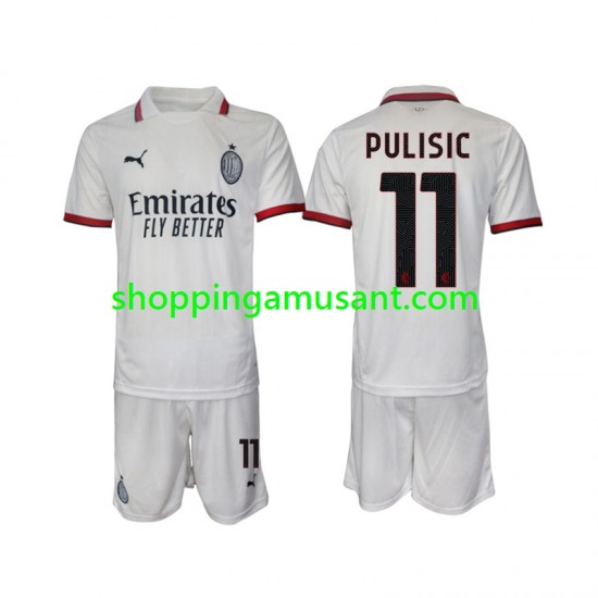 Maillot de Foot AC Milan Pulisic 11 Enfant Extérieur 2024-2025 Manche Courte