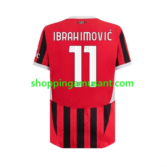 Maillot de Foot AC Milan Ibrahimović 11 Homme Domicile 2024-2025 Manche Courte