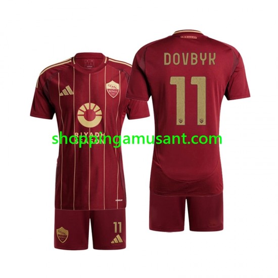 Maillot de Foot AS Rome Artem Dovbyk 11 Enfant Domicile 2024-2025 Manche Courte