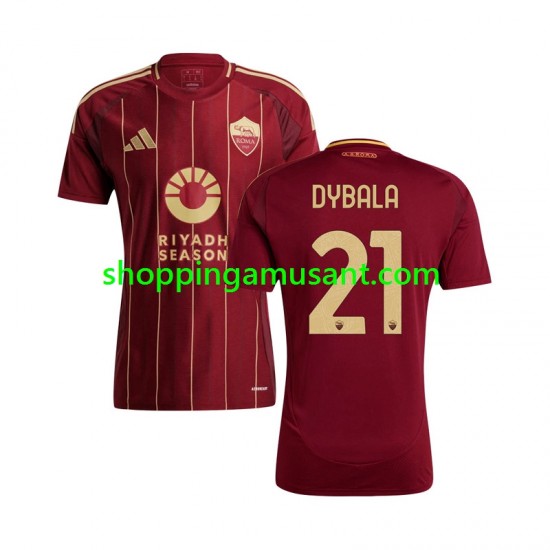 Maillot de Foot AS Rome Paulo Dybala 21 Homme Domicile 2024-2025 Manche Courte