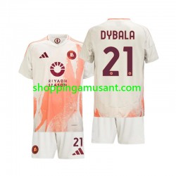 Maillot de Foot AS Rome Paulo Dybala 21 Enfant Extérieur 2024-2025 Manche Courte