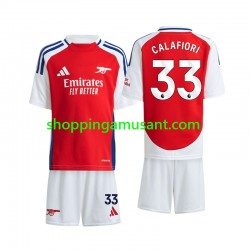 Maillot de Foot Arsenal Calafiori 33 Enfant Domicile 2024-2025 Manche Courte