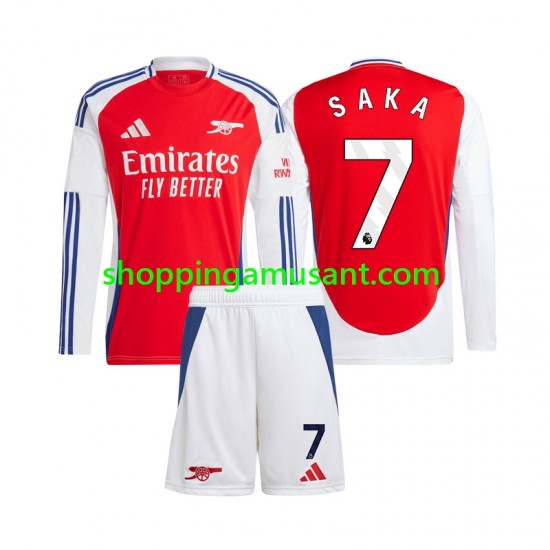 Maillot de Foot Arsenal SAKA 7 Enfant Domicile 2024-2025 Manche Longue