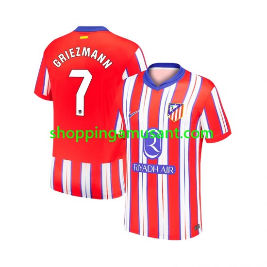 Maillot de Foot Atlético Madrid Antoine Griezmann 7 Homme Domicile 2024-2025 Manche Courte