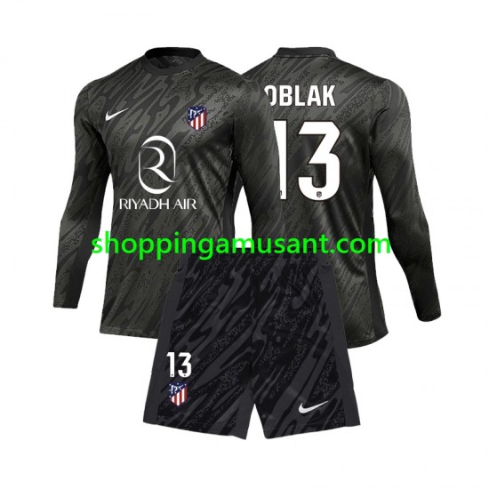 Maillot de Foot Atlético Madrid Jan Oblak 13 Gardien Enfant Domicile 2024-2025 Manche Longue