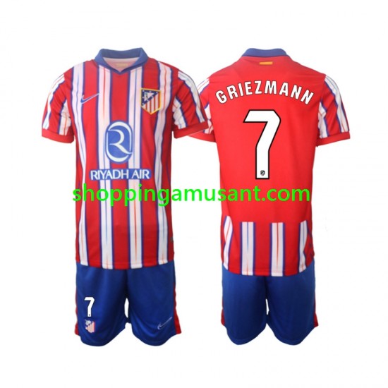 Maillot de Foot Atlético Madrid Griezmann 7 Enfant Domicile 2024-2025 Manche Courte