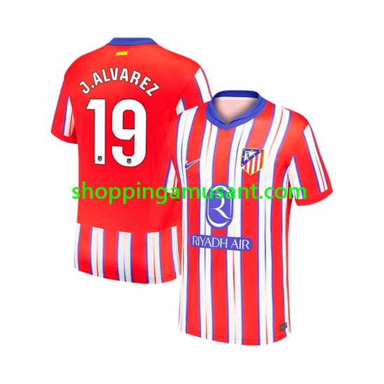 Maillot de Foot Atlético Madrid Julian Alvarez 19 Homme Domicile 2024-2025 Manche Courte