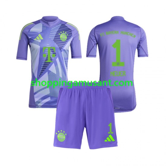 Maillot de Foot Bayern Munich Neuer 1 Gardien Enfant Extérieur 2024-2025 Manche Courte