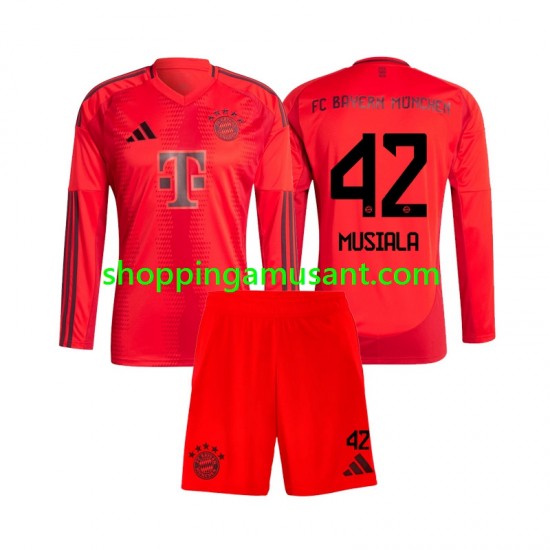 Maillot de Foot Bayern Munich Jamal Musiala 42 Enfant Domicile 2024-2025 Manche Longue