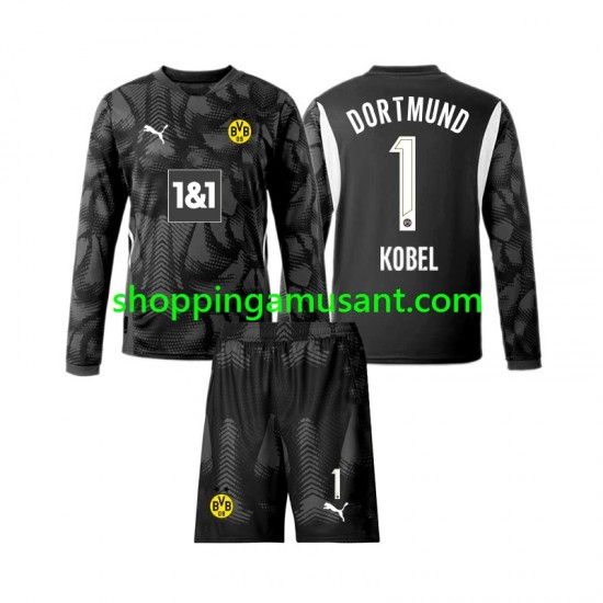 Maillot de Foot Borussia Dortmund Gregor Kobel 1 Gardien Enfant 4ème 2024-2025 Manche Longue