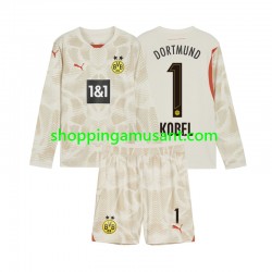 Maillot de Foot Borussia Dortmund Gregor Kobel 1 Gardien Enfant Domicile 2024-2025 Manche Longue