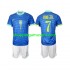 Maillot de Foot Brésil VINI JR 7 Enfant Extérieur 2024 Manche Courte