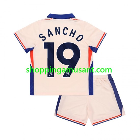 Maillot de Foot Chelsea Jadon Sancho 19 Enfant Extérieur 2024-2025 Manche Courte