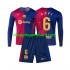 Maillot de Foot FC Barcelone Gavi 6 Enfant Domicile 2024-2025 Manche Longue