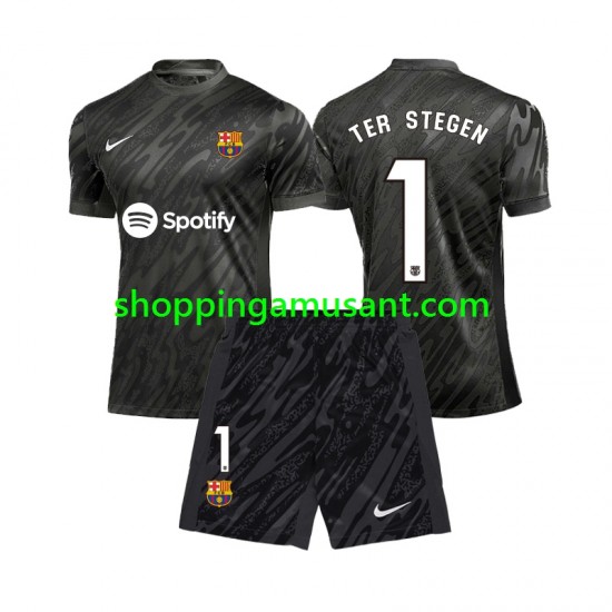 Maillot de Foot FC Barcelone Ter Stegen 1 Gardien Enfant Neutre 2024-2025 Manche Courte