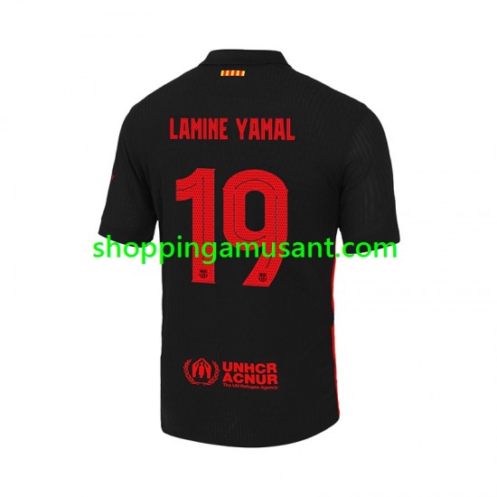 Maillot de Foot FC Barcelone LAMINE YAMAL 19 UCL Font Homme Extérieur 2024-2025 Manche Courte