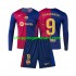Maillot de Foot FC Barcelone Lewandowski 9 Enfant Domicile 2024-2025 Manche Longue