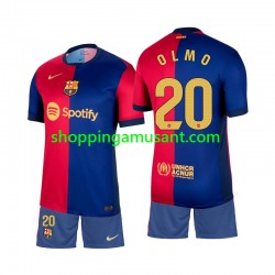 Maillot de Foot FC Barcelone Olmo 20 Enfant Domicile 2024-2025 Manche Courte