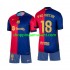 Maillot de Foot FC Barcelone Pau Victor 18 Enfant Domicile 2024-2025 Manche Courte