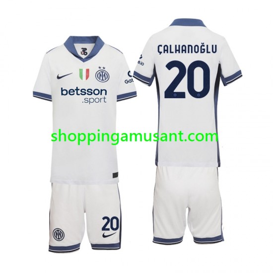 Maillot de Foot Inter Milan Hakan Calhanoglu 20 Enfant Extérieur 2024-2025 Manche Courte