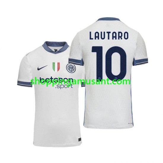 Maillot de Foot Inter Milan Lautaro 10 Homme Extérieur 2024-2025 Manche Courte