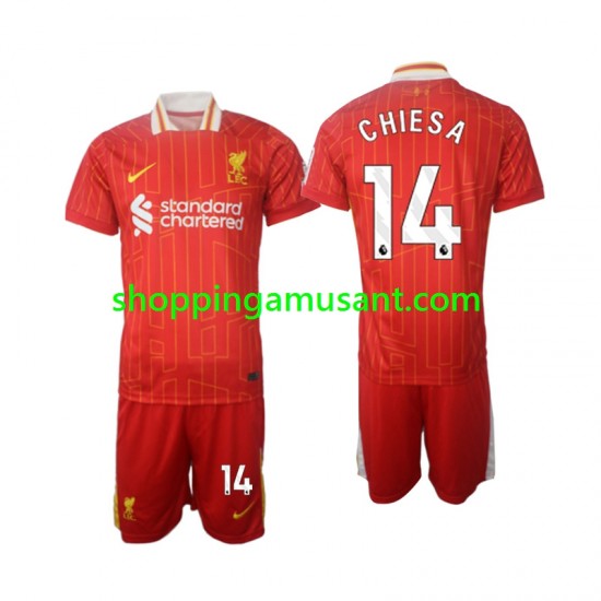 Maillot de Foot Liverpool Chiesa 14 Enfant Domicile 2024-2025 Manche Courte