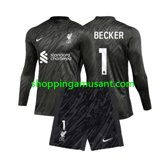 Maillot de Foot Liverpool Alisson Becker 1 Gardien Enfant Domicile 2024-2025 Manche Longue
