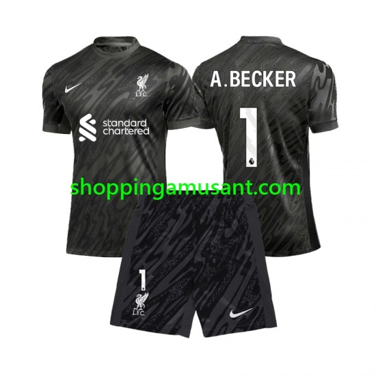 Maillot de Foot Liverpool Alisson Becker 1 Gardien Enfant Domicile 2024-2025 Manche Courte