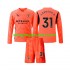 Maillot de Foot Manchester City Ederson Moraes 31 Gardien Enfant Extérieur 2024-2025 Manche Longue