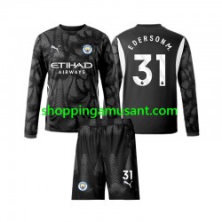 Maillot de Foot Manchester City Ederson Moraes 31 Gardien Enfant 4ème 2024-2025 Manche Longue