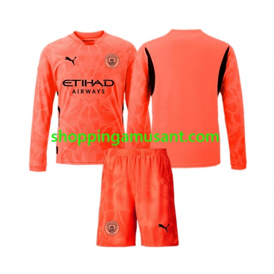 Maillot de Foot Manchester City Gardien Enfant Extérieur 2024-2025 Manche Longue