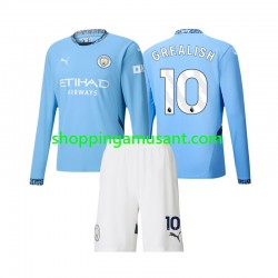 Maillot de Foot Manchester City Jack Grealish 10 Enfant Domicile 2024-2025 Manche Longue