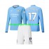 Maillot de Foot Manchester City Kevin De Bruyne 17 Enfant Domicile 2024-2025 Manche Longue
