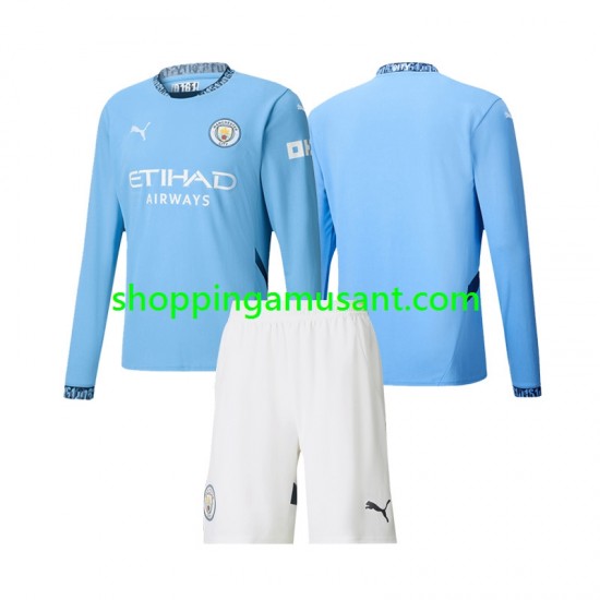 Maillot de Foot Manchester City Enfant Domicile 2024-2025 Manche Longue