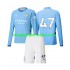 Maillot de Foot Manchester City Phil Foden 47 Enfant Domicile 2024-2025 Manche Longue