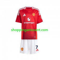 Maillot de Foot Manchester United Beckham 7 Enfant Domicile 2024-2025 Manche Courte