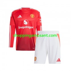 Maillot de Foot Manchester United Enfant Domicile 2024-2025 Manche Longue