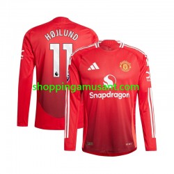 Maillot de Foot Manchester United Rasmus Hojlund 11 Homme Domicile 2024-2025 Manche Longue