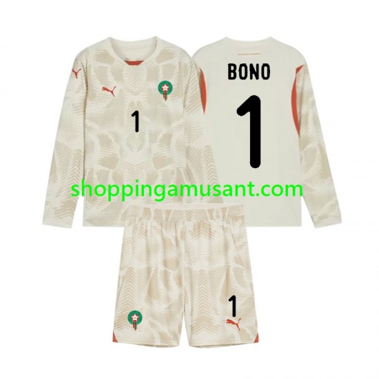 Maillot de Foot Maroc Yassine Bounou 1 Gardien Enfant Extérieur 2024 Manche Longue
