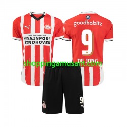 Maillot de Foot PSV Eindhoven DE JONG 9 Enfant Domicile 2024-2025 Manche Courte
